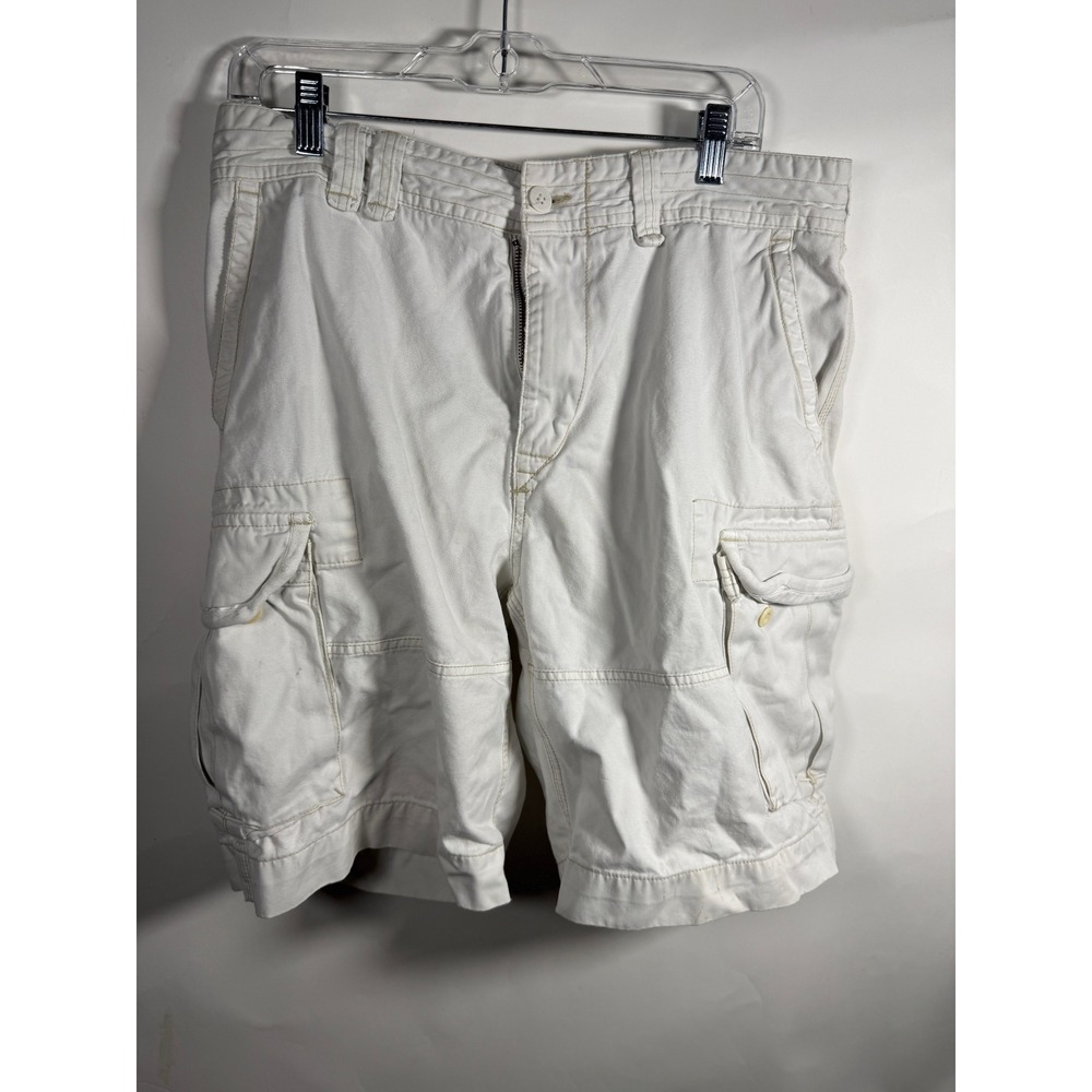 Polo Ralph Lauren Mens White Classic Chino Cargo Shorts Size 34 Cotton